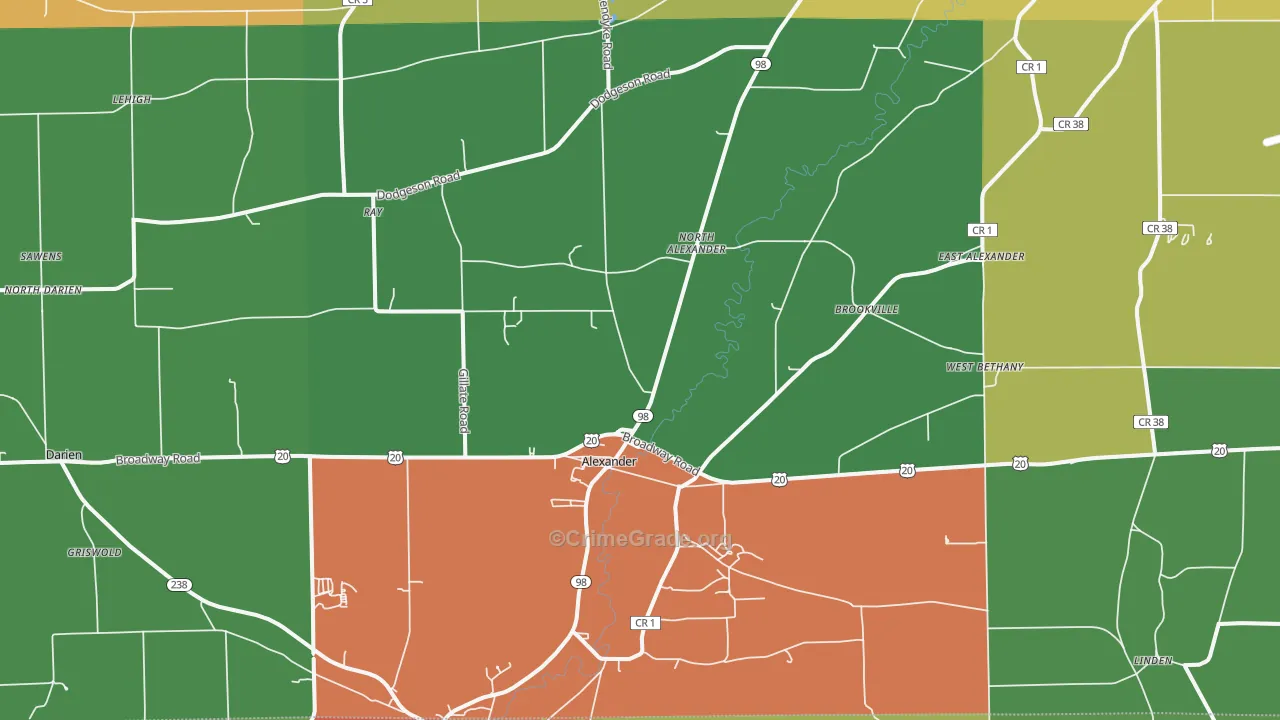 14005, NY Map of Drug-Related Crime Rates