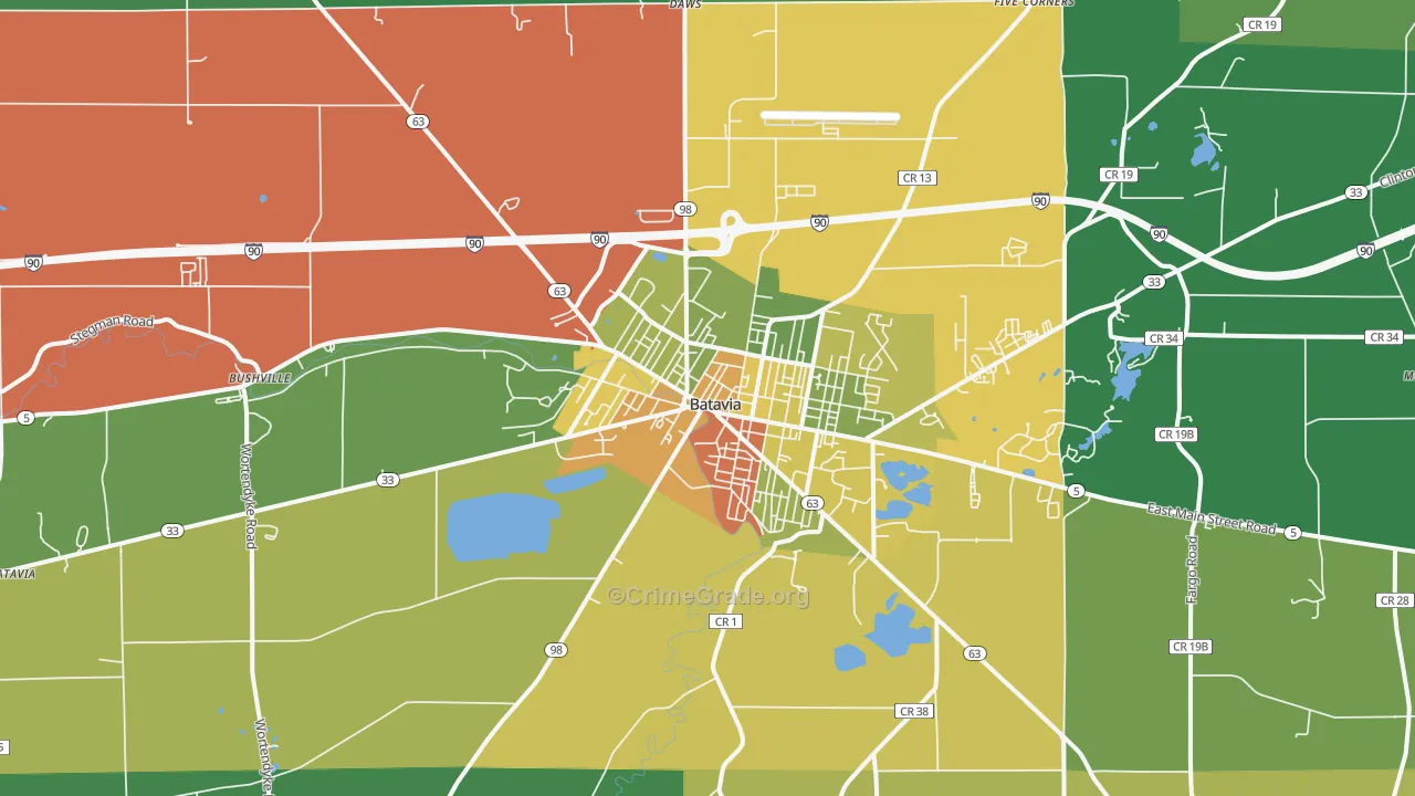 14020, NY Map of Drug-Related Crime Rates