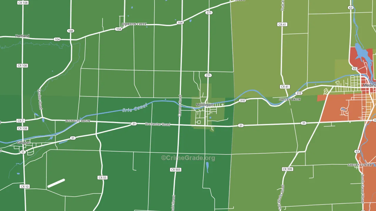 14105, NY Map of Drug-Related Crime Rates