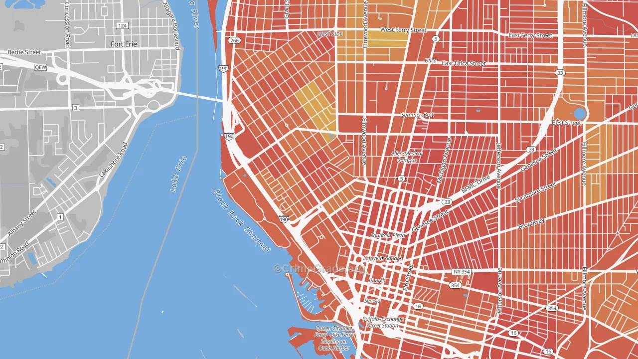 14201, NY Map of Drug-Related Crime Rates