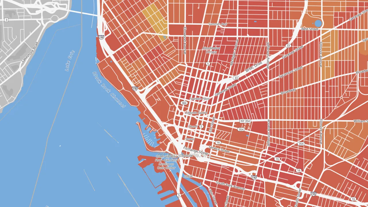 14202, NY Map of Drug-Related Crime Rates