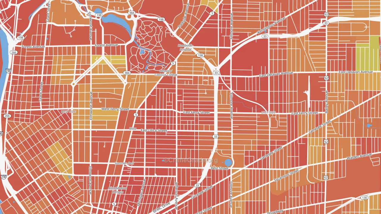 14208, NY Map of Drug-Related Crime Rates