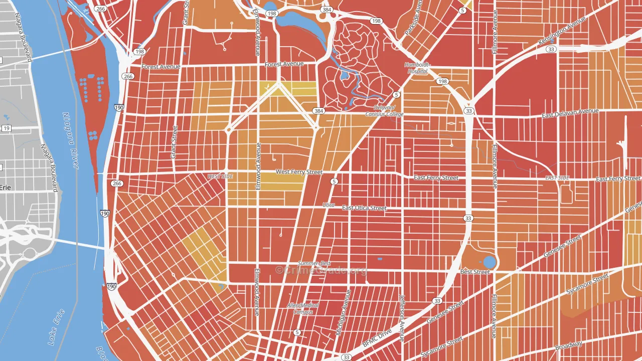 14209, NY Map of Drug-Related Crime Rates