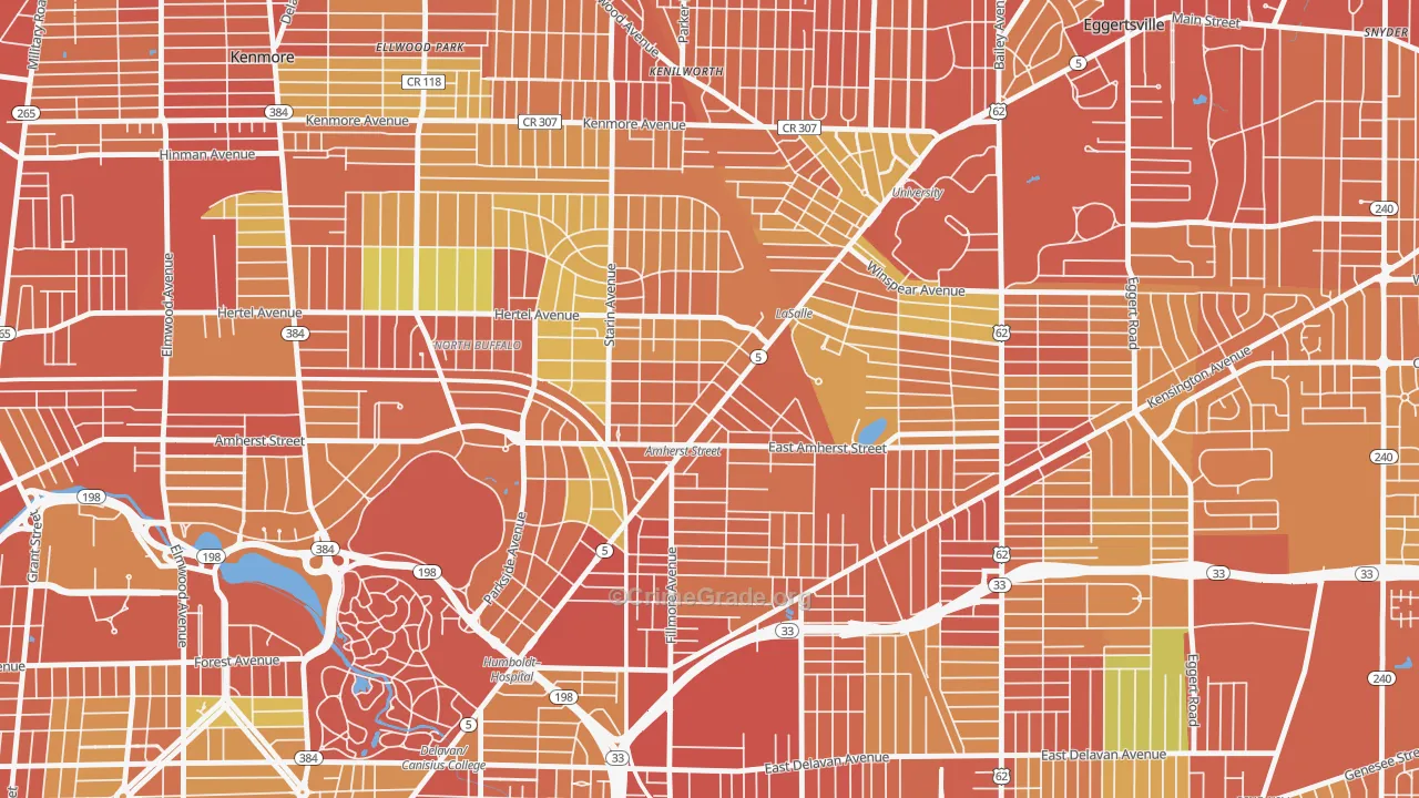 14214, NY Map of Drug-Related Crime Rates