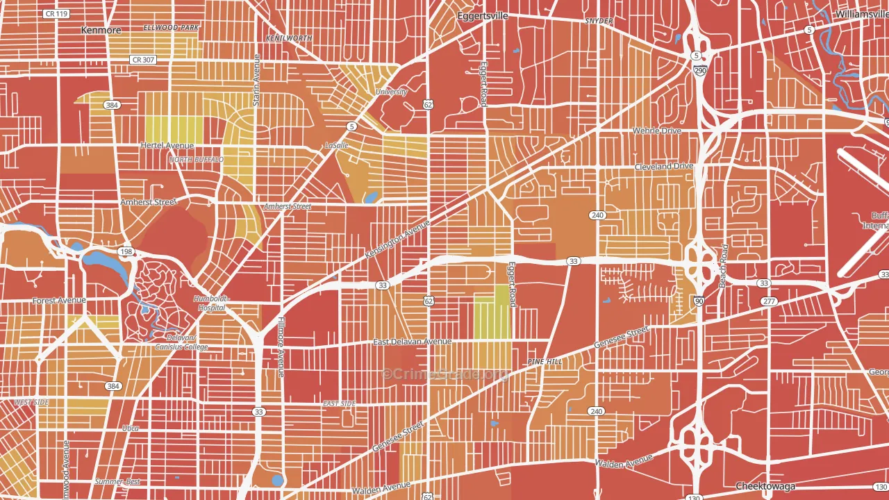 14215, NY Map of Drug-Related Crime Rates