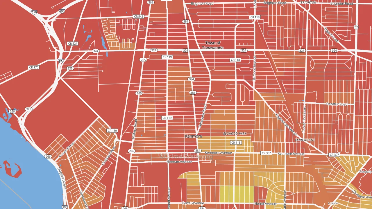 14217, NY Map of Drug-Related Crime Rates