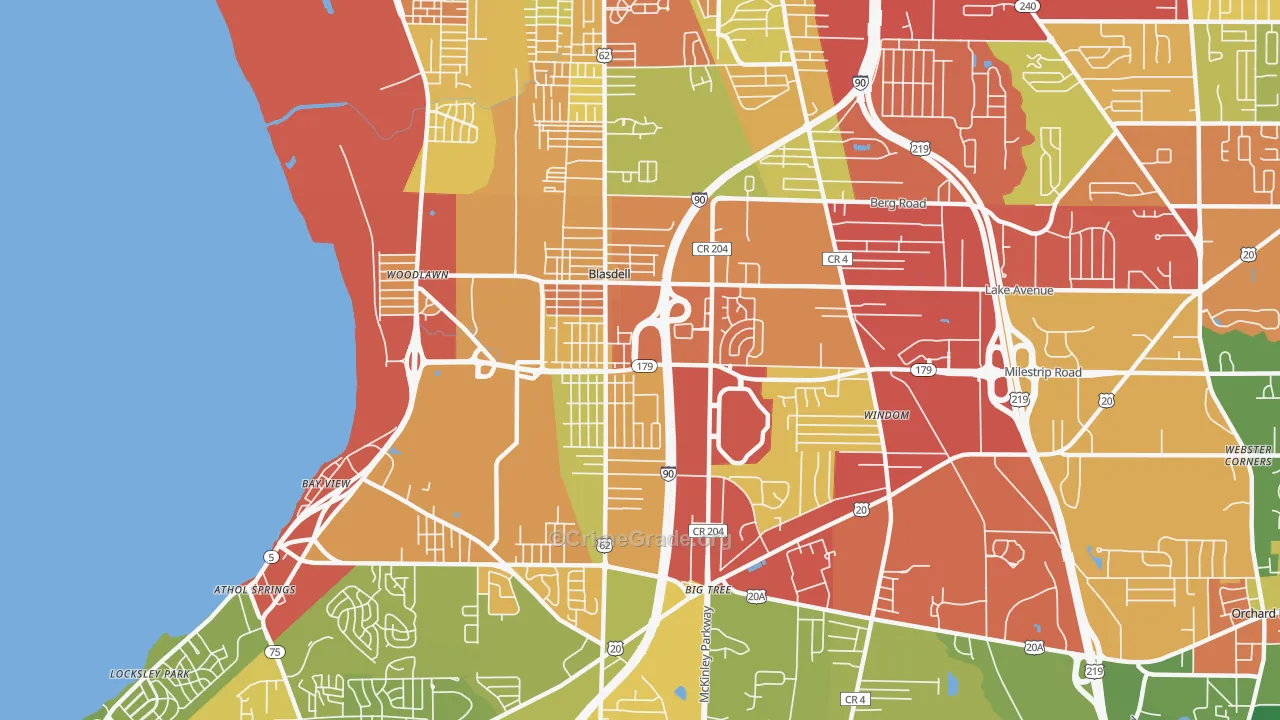 14219, NY Map of Drug-Related Crime Rates