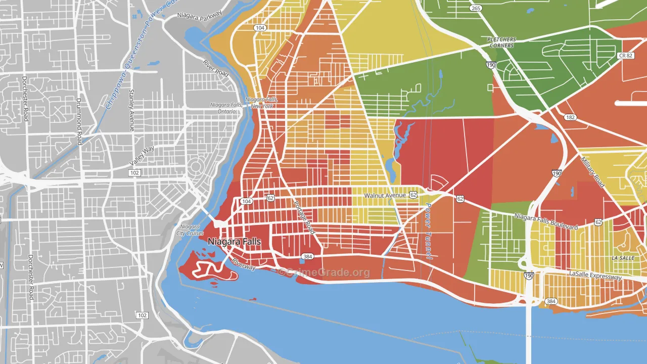 14301, NY Map of Drug-Related Crime Rates