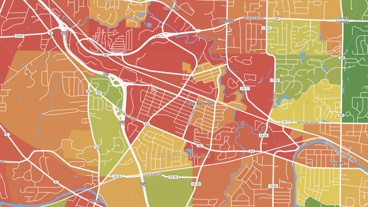 14445, NY Map of Drug-Related Crime Rates