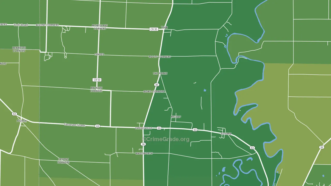 14533, NY Map of Drug-Related Crime Rates