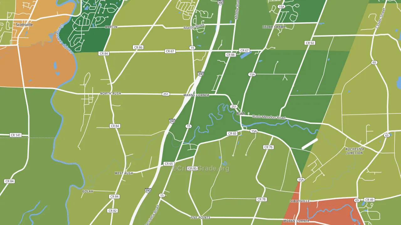 14543, NY Map of Drug-Related Crime Rates
