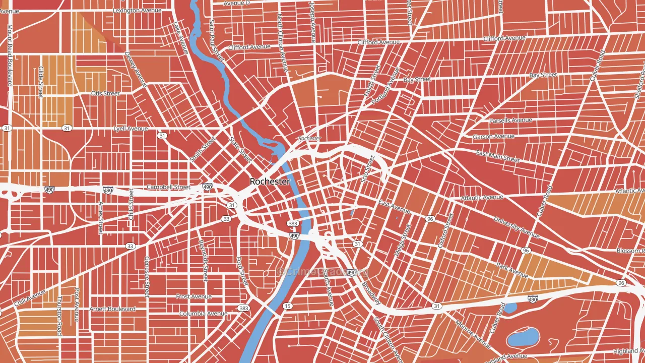 14604, NY Map of Drug-Related Crime Rates