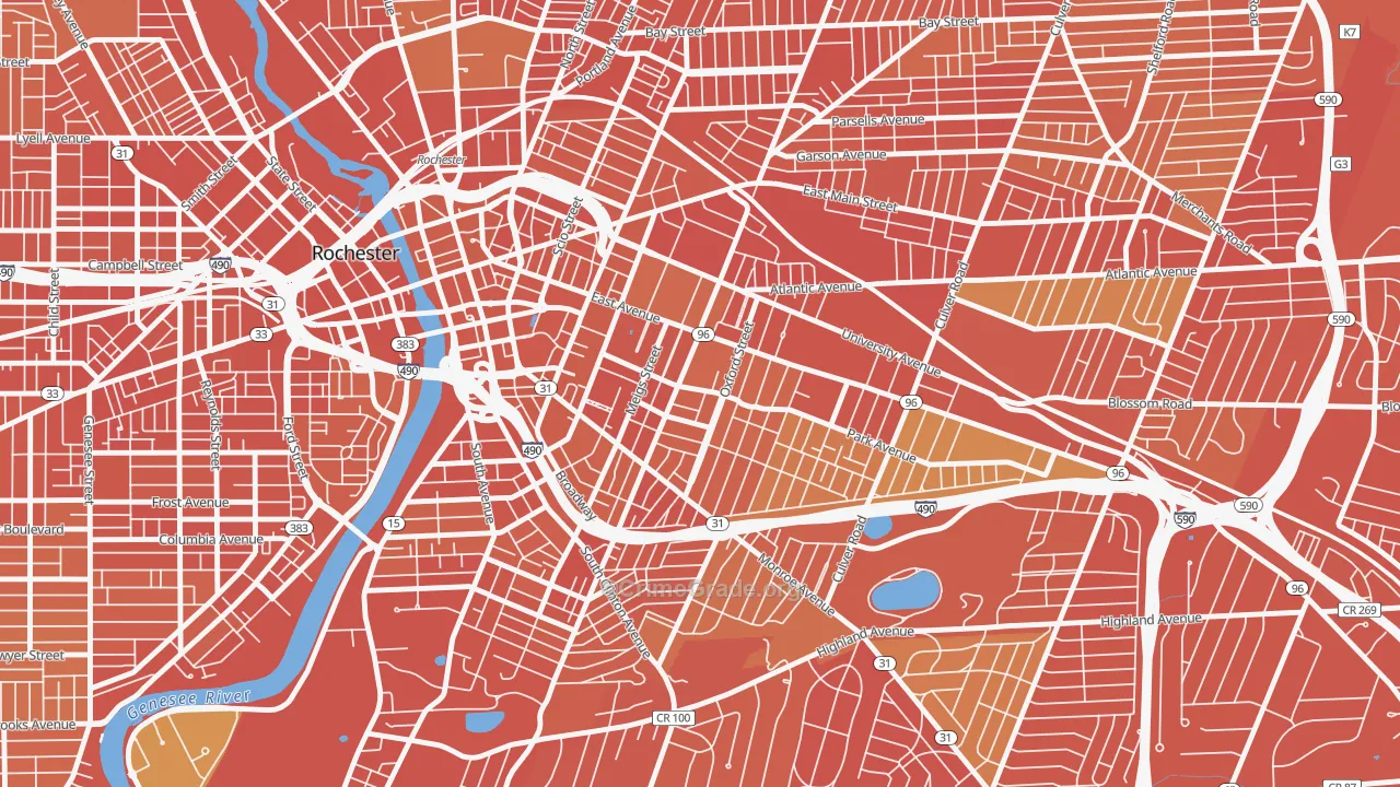 14607, NY Map of Drug-Related Crime Rates