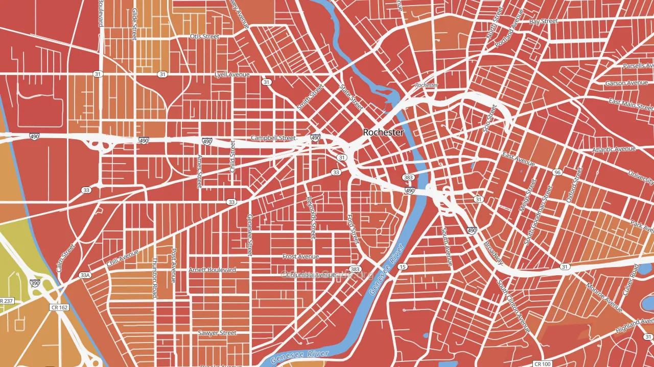 14608, NY Map of Drug-Related Crime Rates