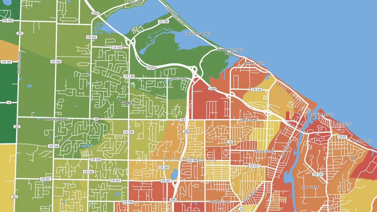 14612, NY Map of Drug-Related Crime Rates