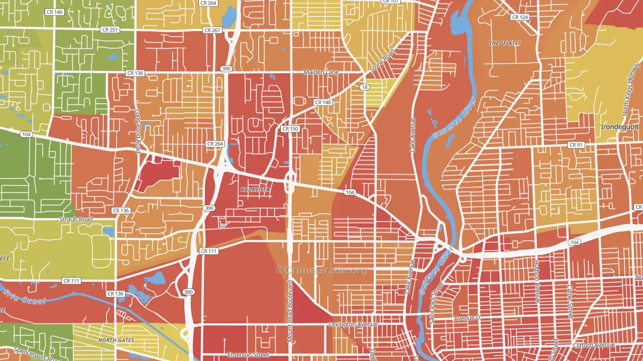14615, NY Map of Drug-Related Crime Rates