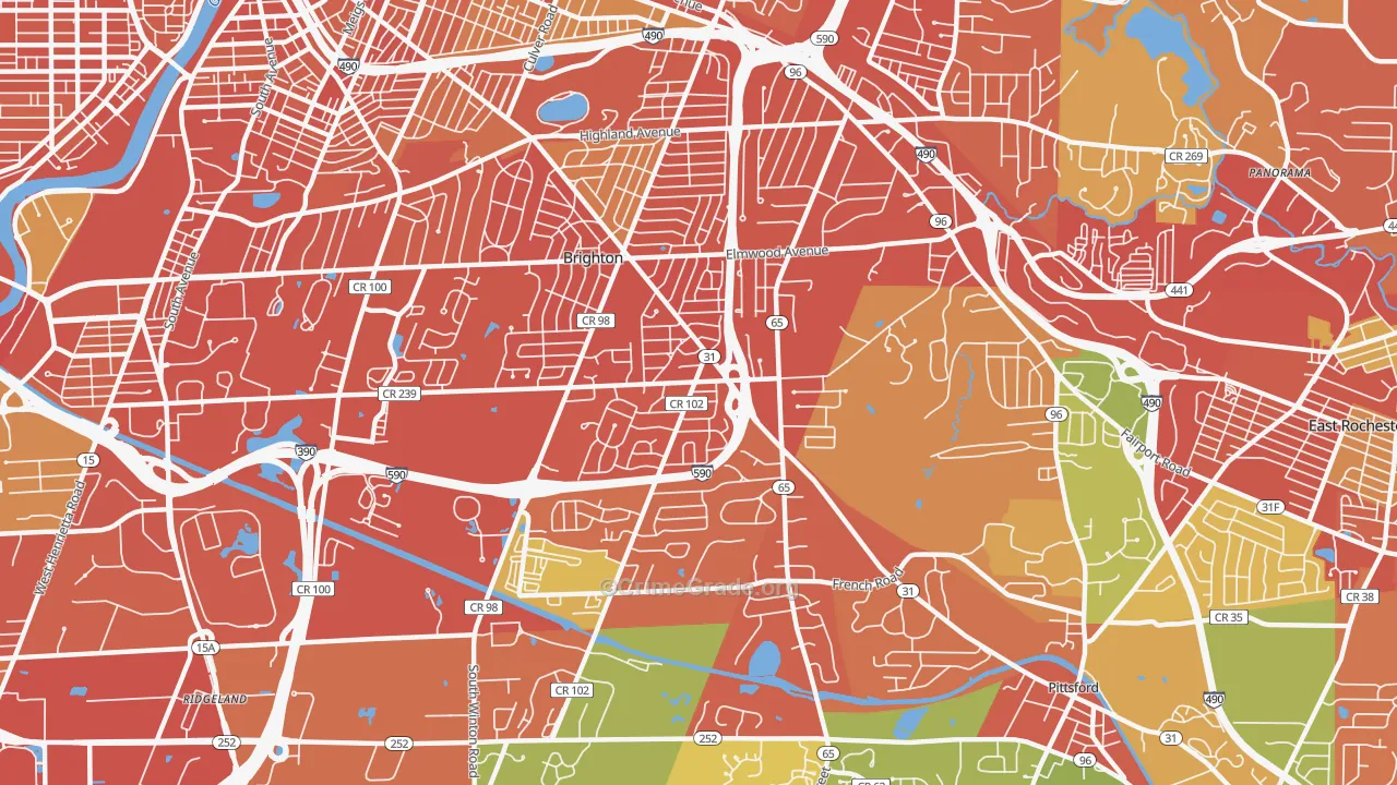 14618, NY Map of Drug-Related Crime Rates