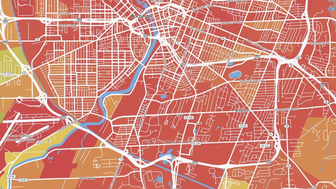 14620, NY Map of Drug-Related Crime Rates