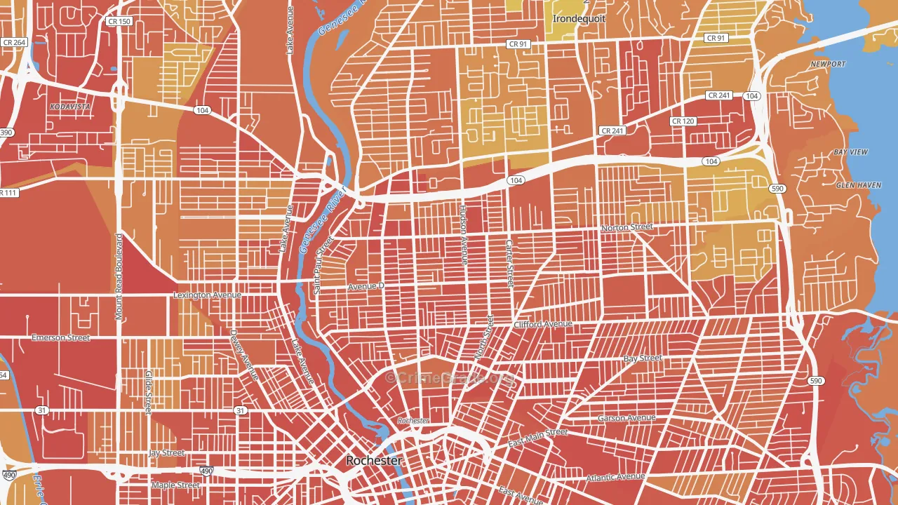 14621, NY Map of Drug-Related Crime Rates