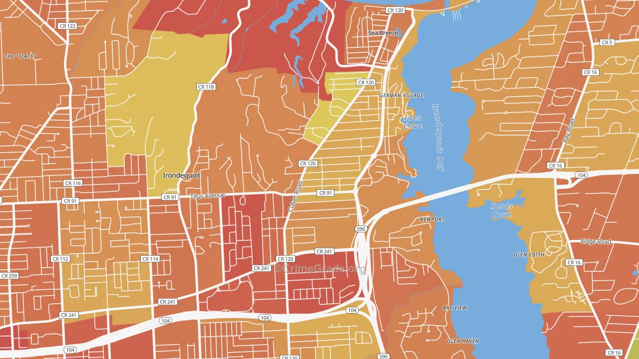 14622, NY Map of Drug-Related Crime Rates
