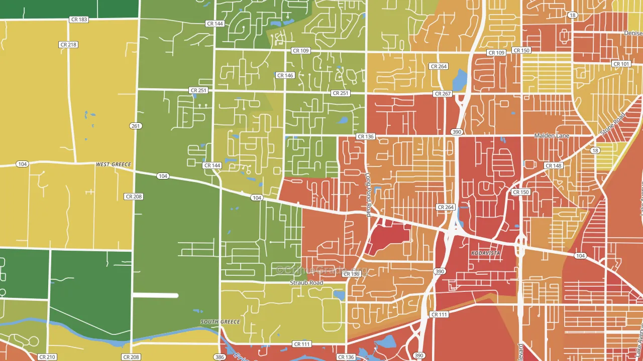 14626, NY Map of Drug-Related Crime Rates