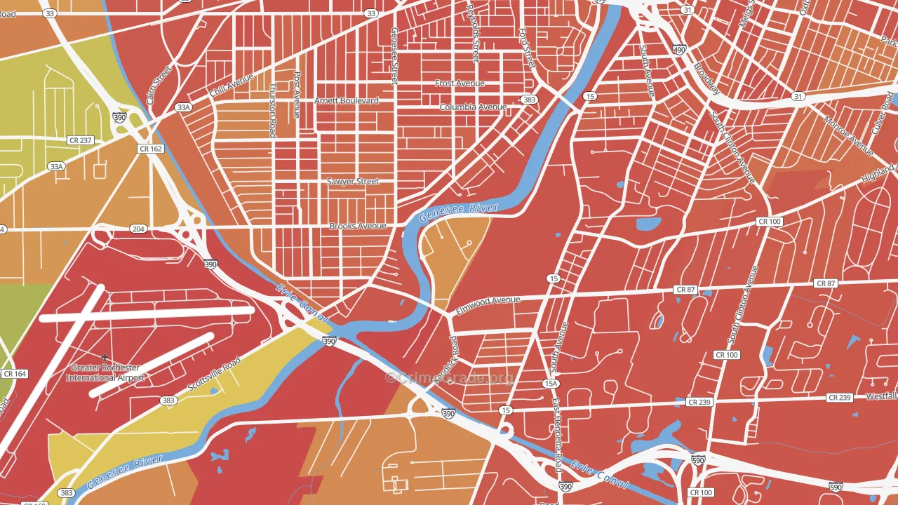 14627, NY Map of Drug-Related Crime Rates