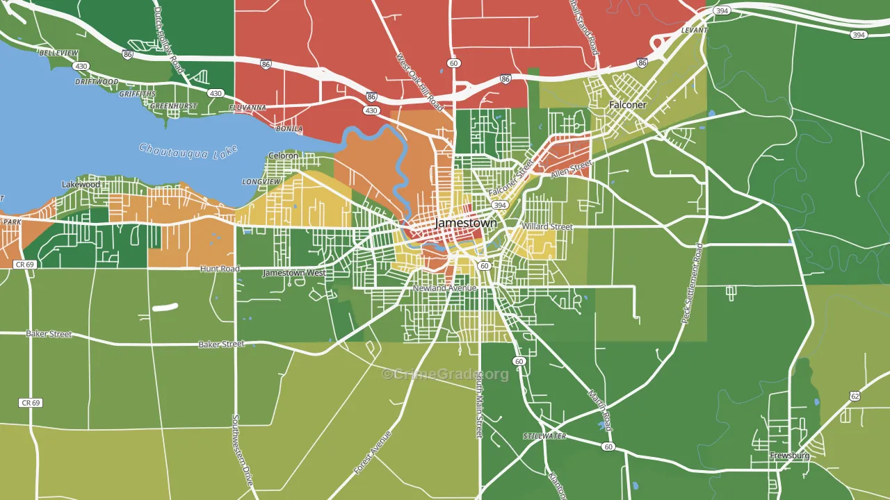 14701, NY Map of Drug-Related Crime Rates