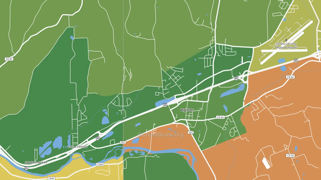 14814, NY Map of Drug-Related Crime Rates