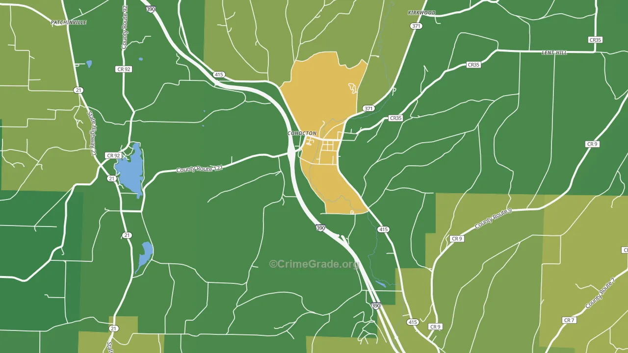 14826, NY Map of Drug-Related Crime Rates