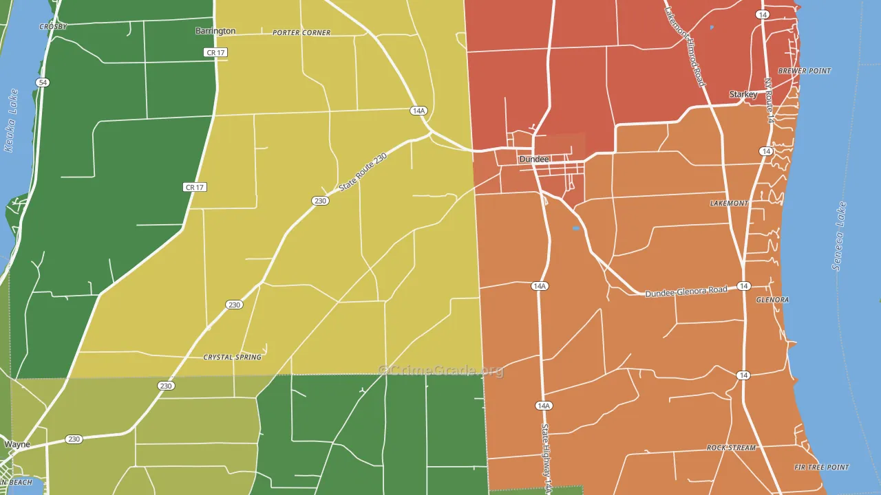 14837, NY Map of Drug-Related Crime Rates