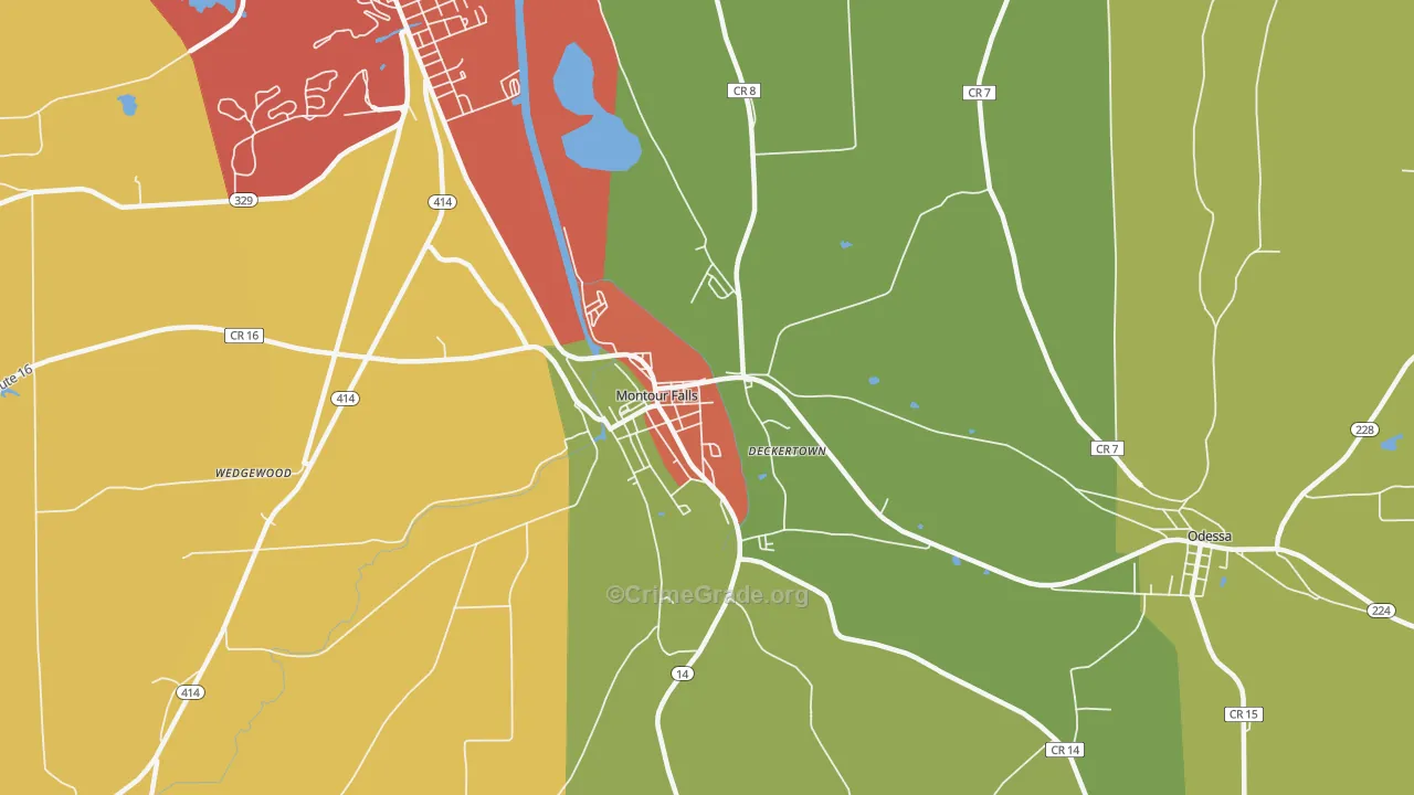 14865, NY Map of Drug-Related Crime Rates