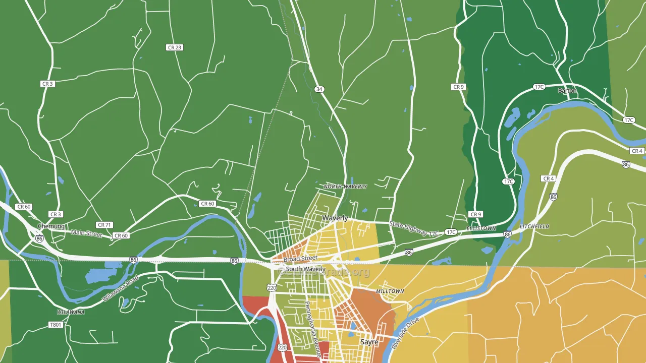 14892, NY Map of Drug-Related Crime Rates