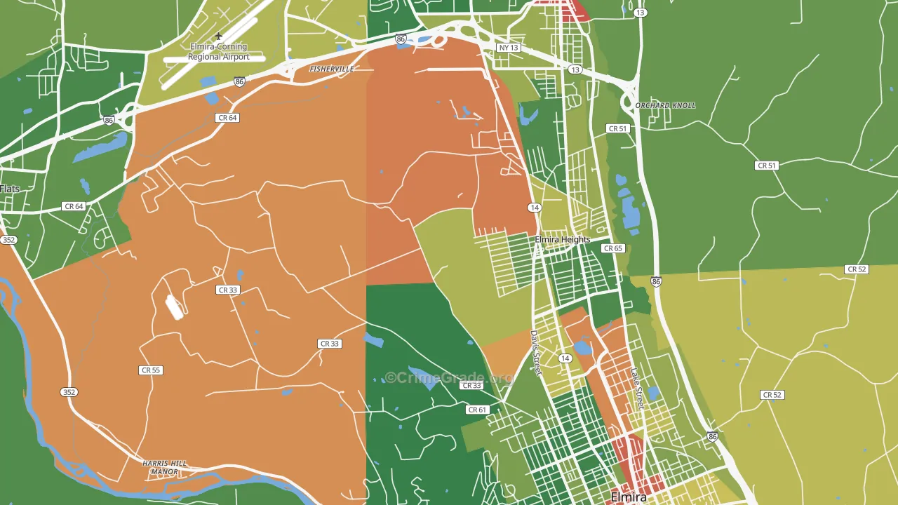 14903, NY Map of Drug-Related Crime Rates