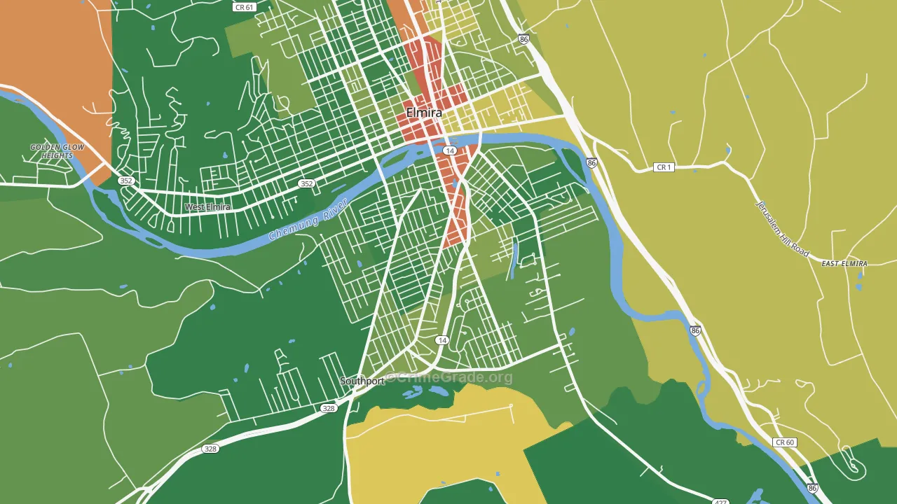 14904, NY Map of Drug-Related Crime Rates