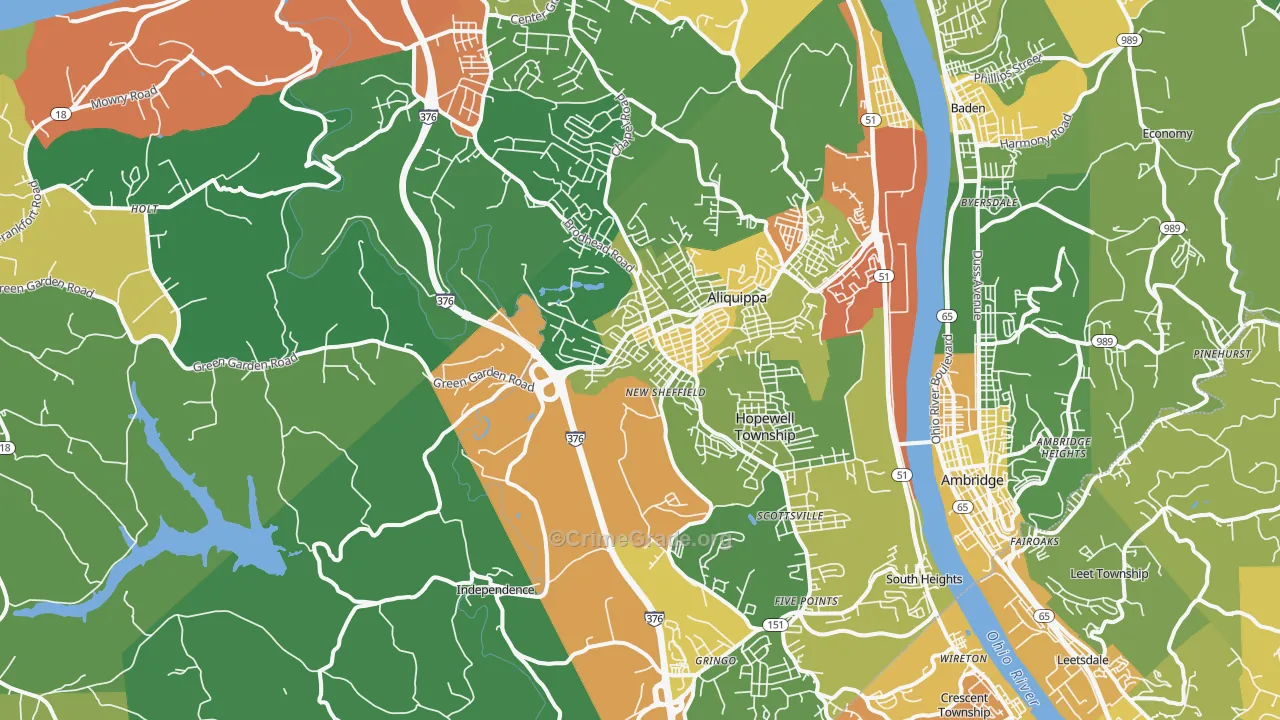 15001, PA Map of Drug-Related Crime Rates