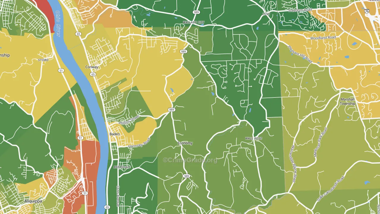 15005, PA Map of Drug-Related Crime Rates