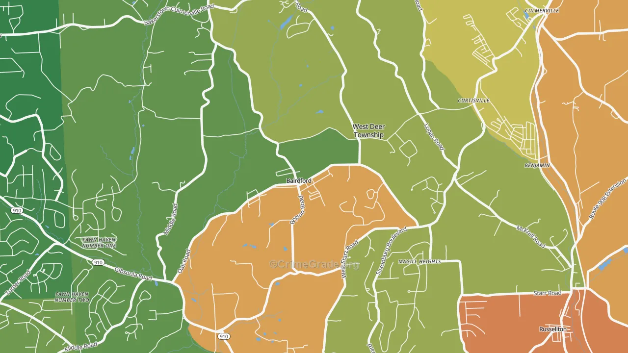 15006, PA Map of Drug-Related Crime Rates