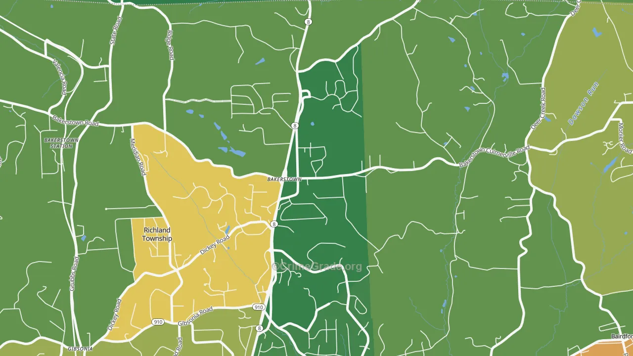 15007, PA Map of Drug-Related Crime Rates