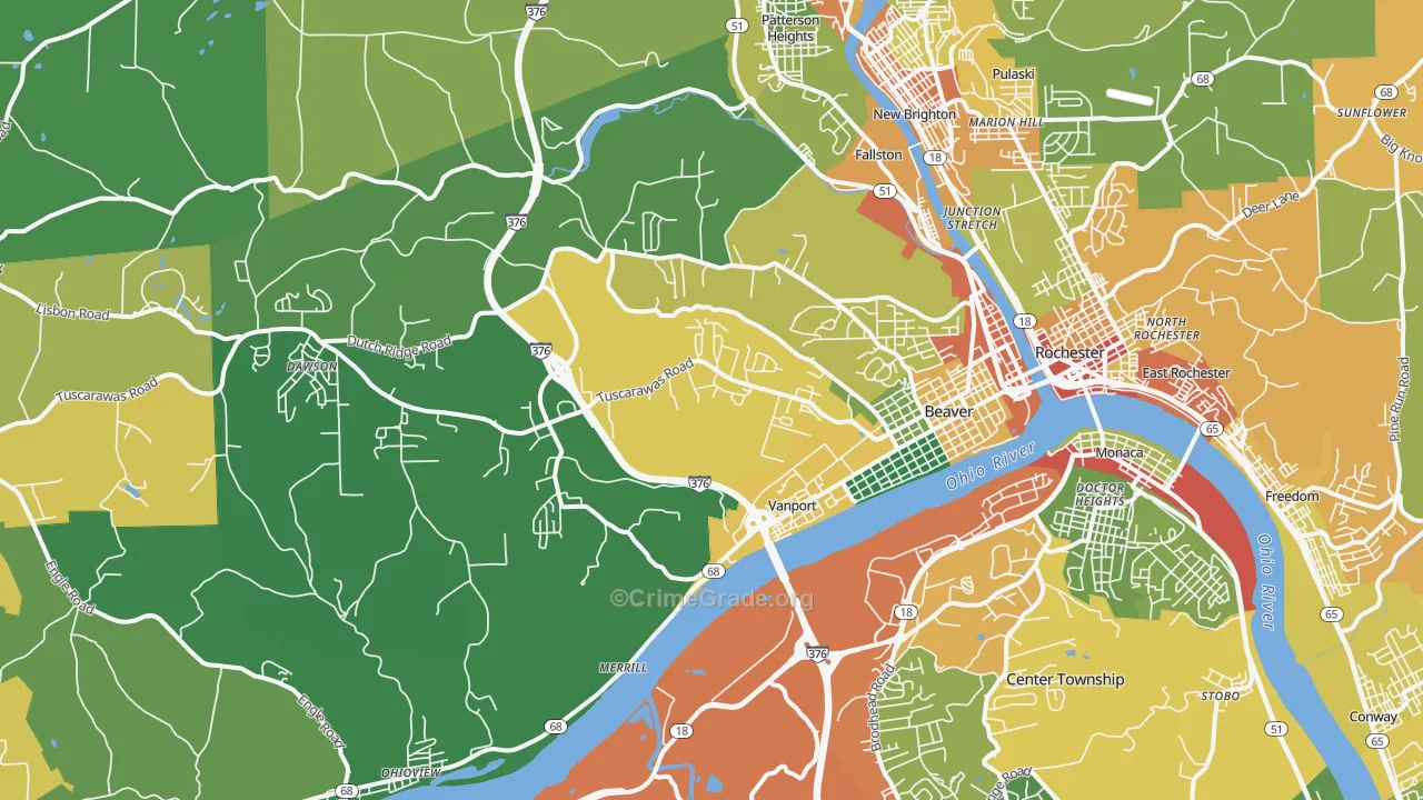 15009, PA Map of Drug-Related Crime Rates