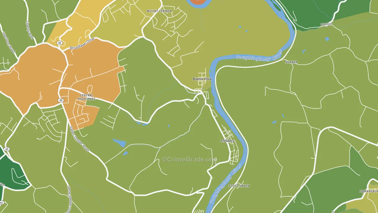 15018, PA Map of Drug-Related Crime Rates