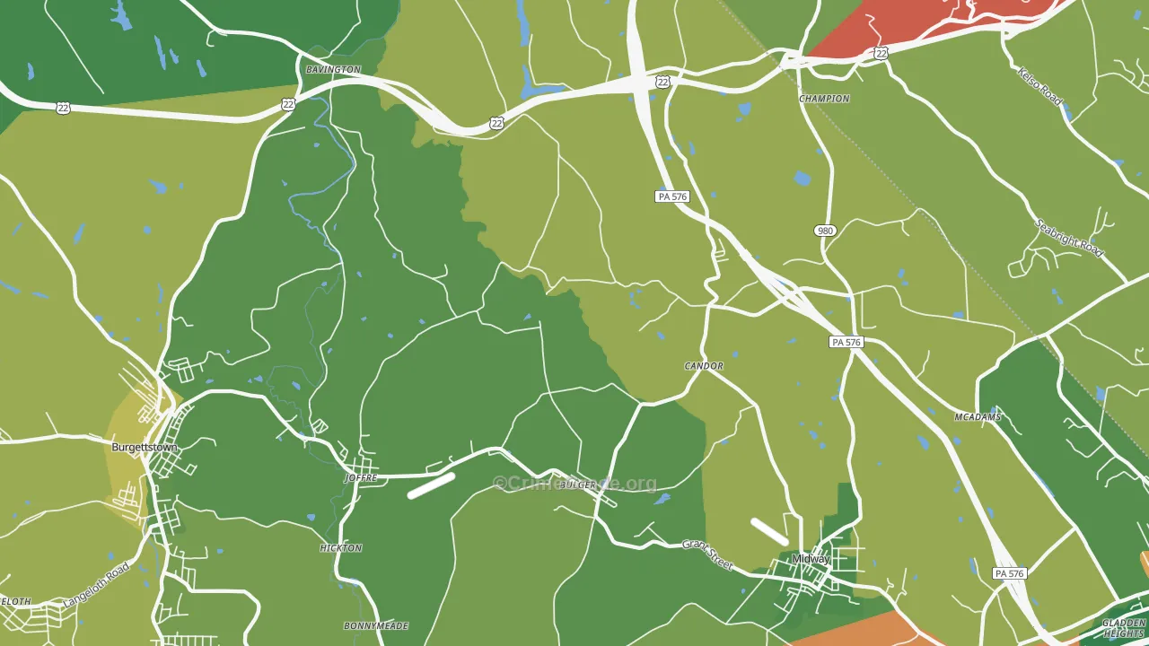 15019, PA Map of Drug-Related Crime Rates