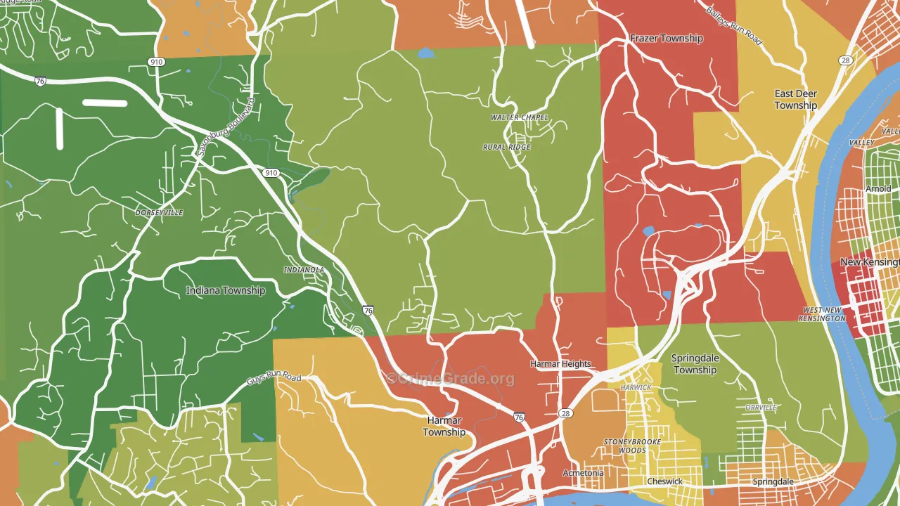 15024, PA Map of Drug-Related Crime Rates