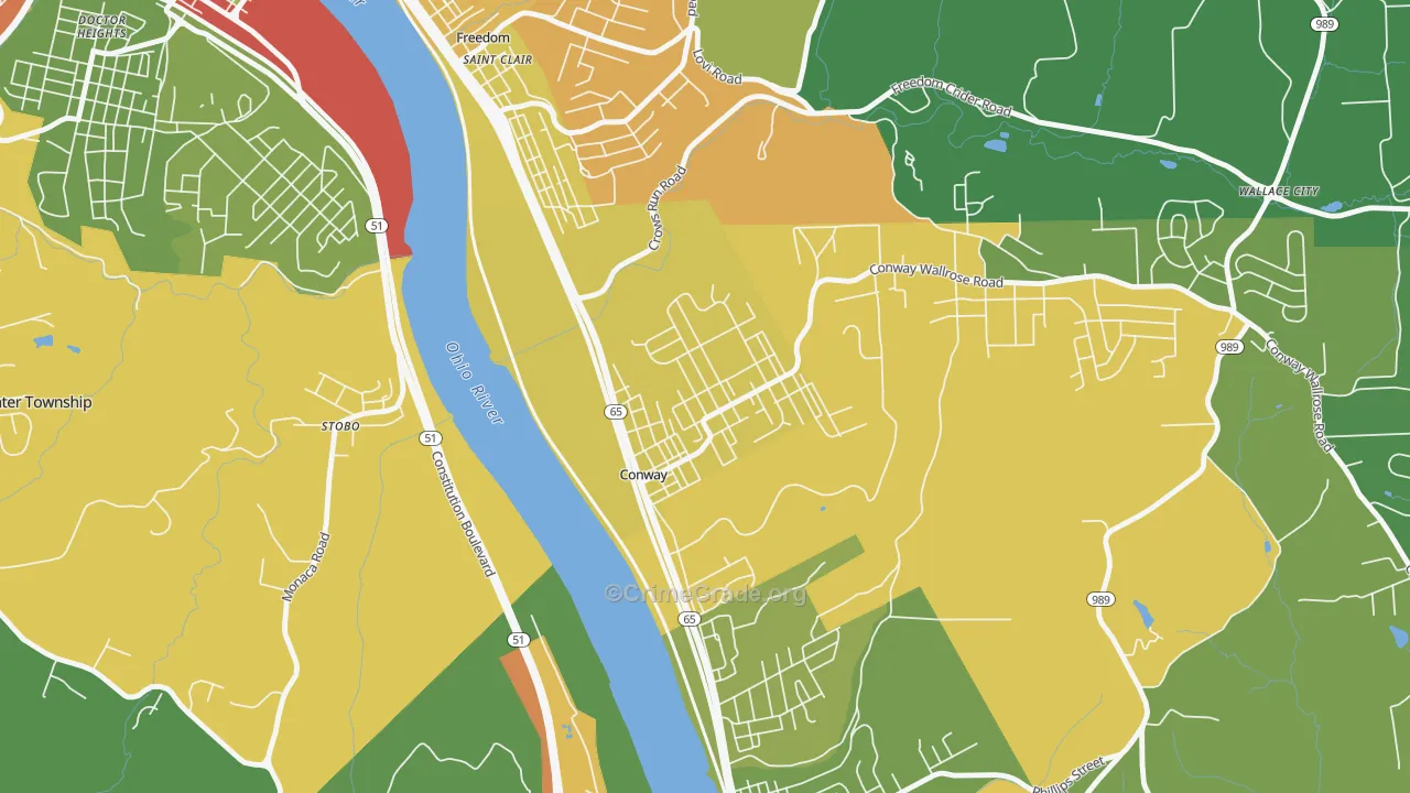 15027, PA Map of Drug-Related Crime Rates