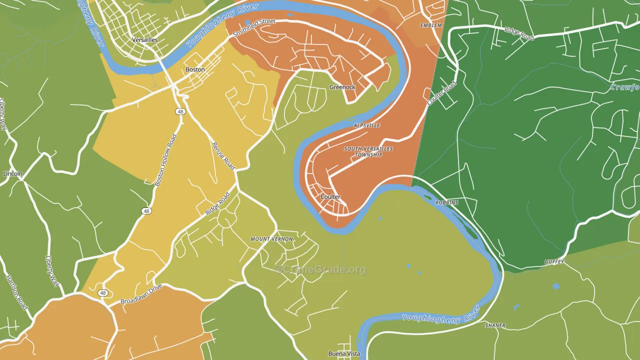 15028, PA Map of Drug-Related Crime Rates
