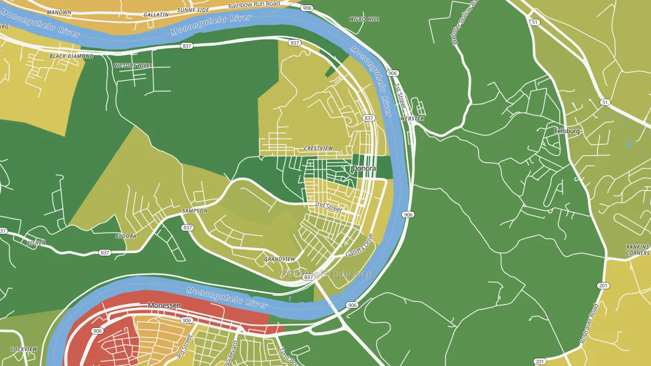 15033, PA Map of Drug-Related Crime Rates