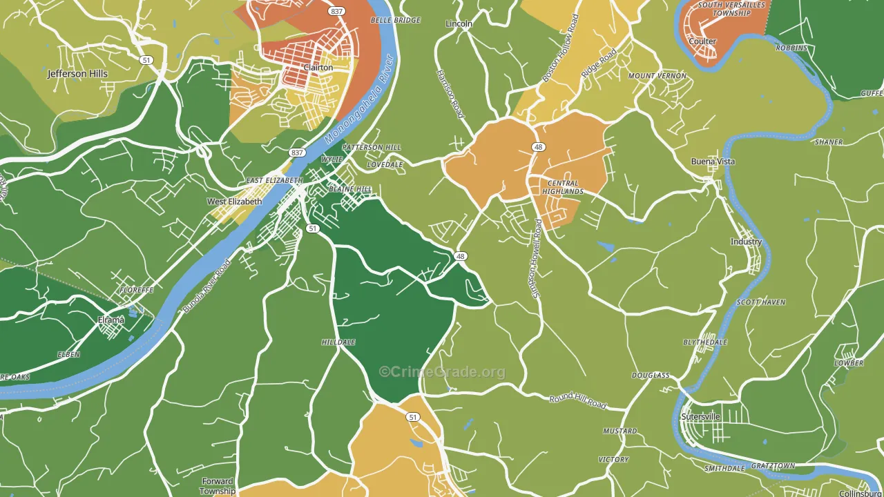 15037, PA Map of Drug-Related Crime Rates