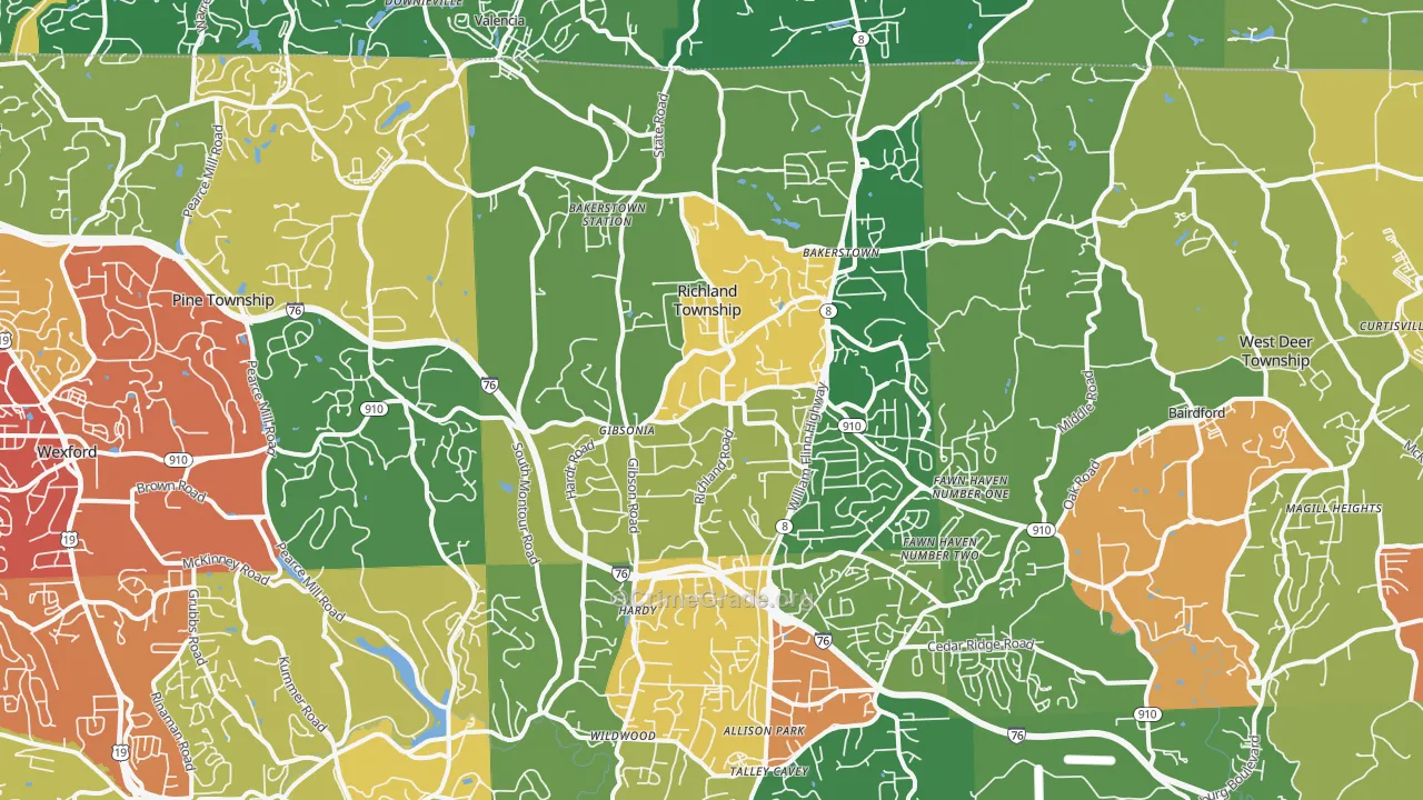 15044, PA Map of Drug-Related Crime Rates
