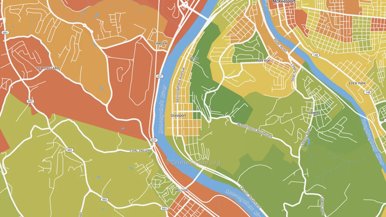 15045, PA Map of Drug-Related Crime Rates