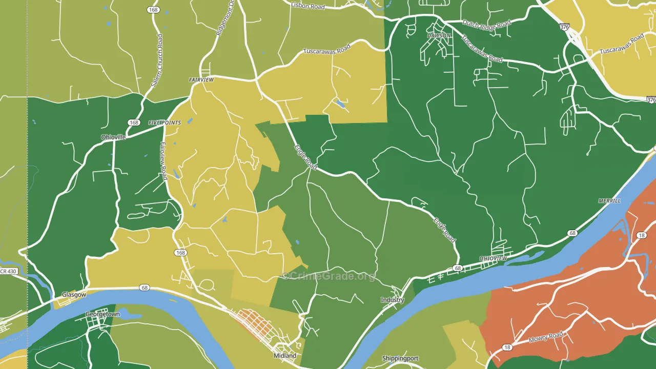 15052, PA Map of Drug-Related Crime Rates