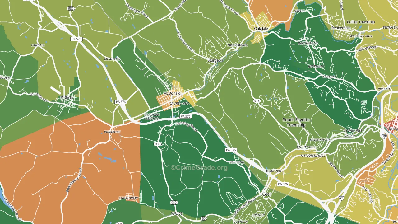 15057, PA Map of Drug-Related Crime Rates